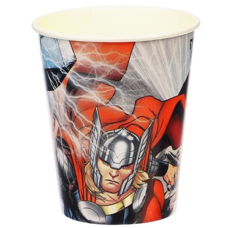 Paper glass "Happy Birthday!", 250 ml, 6 pieces, avengers-3