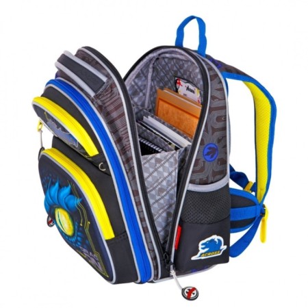 Frame backpack 35 x 28 x 15 cm, Across 178, filling: bag, pencil case, blue ACR22-178-2-5
