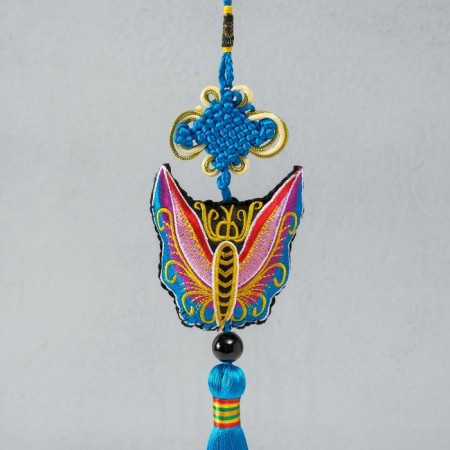 Suspension Textile "Butterfly" Blue 2x6.5x27 cm-2