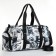 Sports bag with lightning, 2 pockets, long belt, black/white color