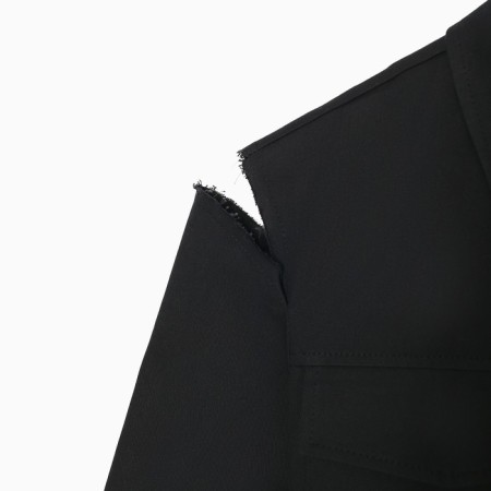 Women's shirt shortened with cuts Mist: Denim R.46, Black-9