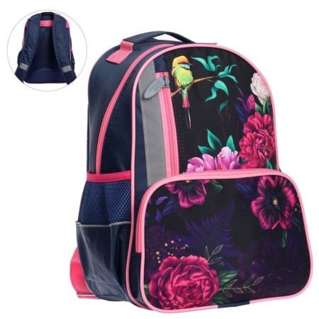 School backpack, 37 x 26 x 13 cm, ergonomic back, calligrata orth "flowers"-7