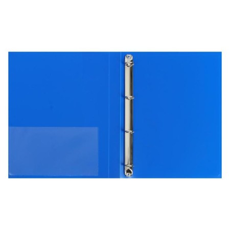 Folder on 4 rings A4, Calligrata, 25 mm, 700 μm, internal and end pocket, blue-1