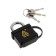 Castle hinged, 50 mm, moisture -proof, short handle, 3 keys