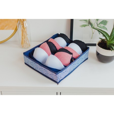 Organizer for storing linen of the Dolyan "Wave", 7 departments, 34 × 30 × 8 cm, blue color-5