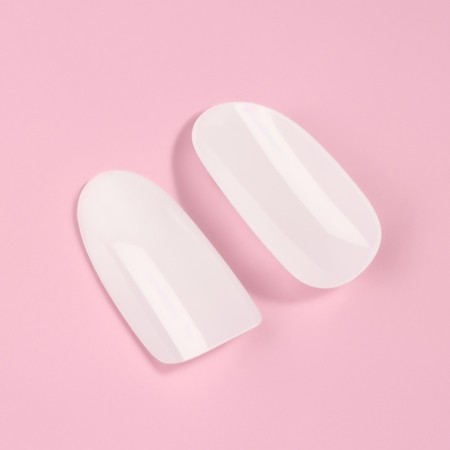 Tips for nail extension, 500 pcs, oval shape, in a bag, 10 sizes, milk color-3