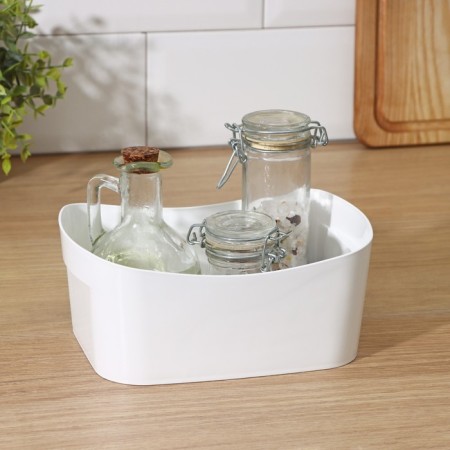 Basket for storage without a lid, 1.6 l, 19 × 14 × 8 cm, white color-1