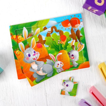 Puzzle "Bunny" 12 elements, 0.4 × 14.5 × 11 cm-1