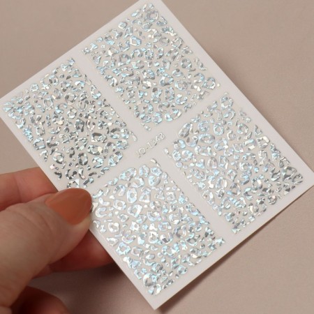 Leopard nail stickers, foil, holographic color-4