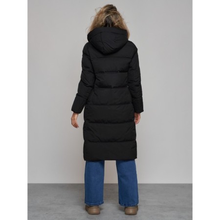 Coat insulated winter female, size 50, black color-3