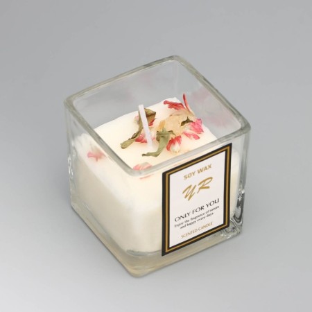 Aromatic candle in a glass "Soy Wax", sea salt and sage-3