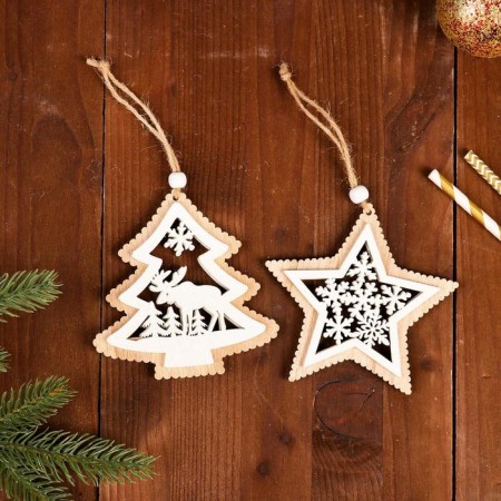 New Year's Suspension "Deer and Christmas tree"-1