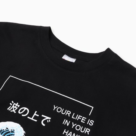 T -shirt for a boy, color black, height 140 cm-1