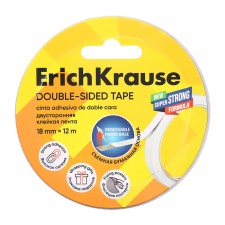 Adhesive tape bilateral, 18 mm x 12 meters, erichkrause, transparent