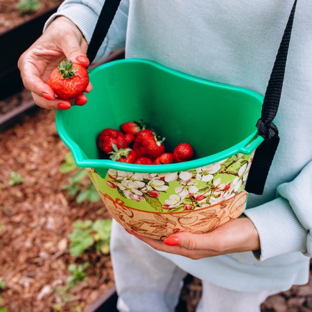 Container for collecting berries, 3 l, "flowering crop", green-12