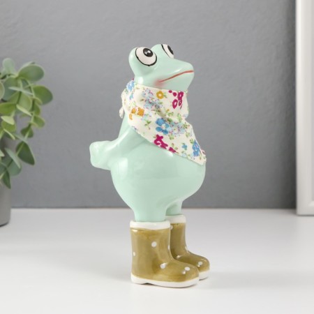 Souvenir Ceramics "Frog in rubber boots, with a scarf" 8.4x6x16.3 cm-3