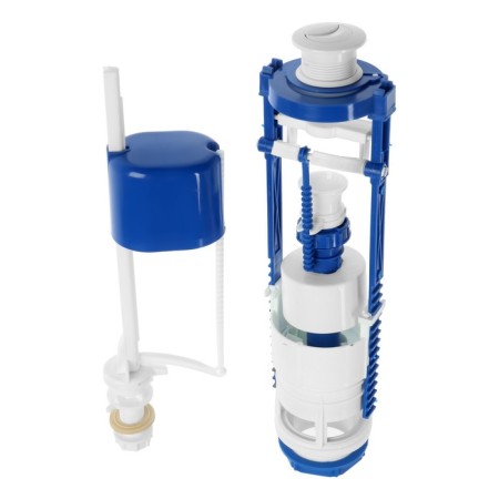 Reinforcement for flush tanks "RBM" AS-12.1, with a lower flat bottom valve, white button