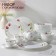 Service table shares "Tender poppies", 37 items, glass ceramics