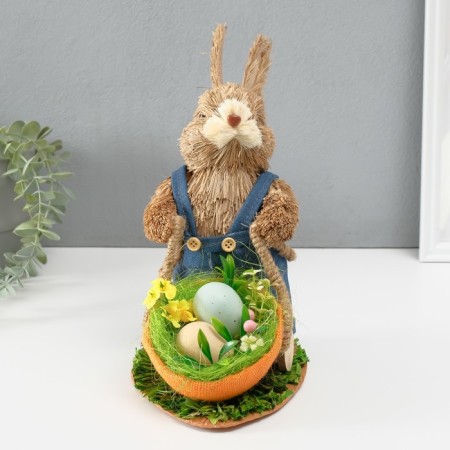 Souvenir "Bunny in overalls is lucky a cart with testicles 21x14.5x30.5 cm-1