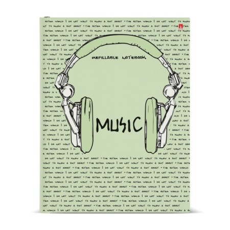 Notebook on rings, 160 sheets in the Soundmania cage, solid cover, glossy lamination, with a change of block