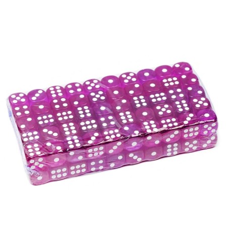 Player bones 1.4 x 1.4 cm, packing 100 pcs, transparent, pink-violet-1