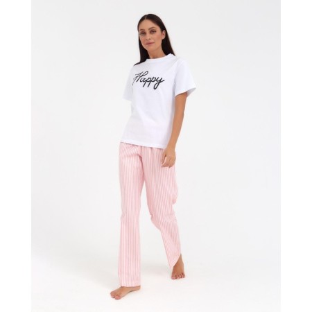 Women's pants KAFTAN "Beautiful", col. White/pink, p. 52-54-4