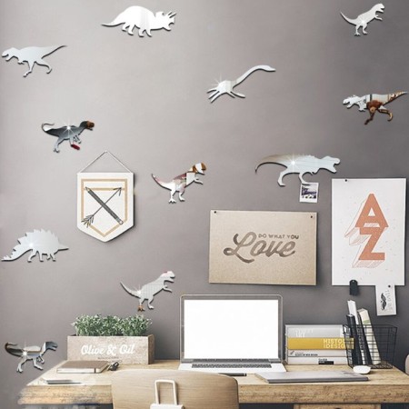 Stickers Children's interior "dinosaurs", mirror, wall decor, 10 pcs, pcs 10 x 5 cm