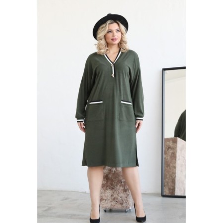 Women's dress, size 56, khaki color-11