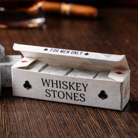 Poker whiskey stones, natural steat, 4 pcs