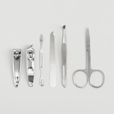 Manicure set, 6 items, in a case, multi -colored-1