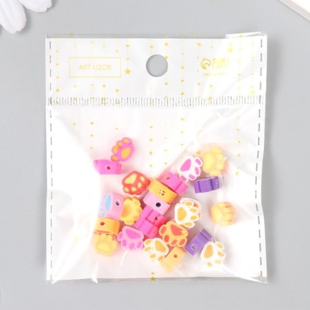Beads for the creativity of PVC "Paws" set 25 pcs 0.5x0.8x1 cm-3