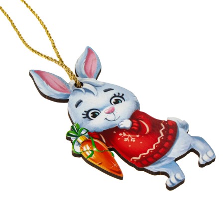 New Year's wooden pendant "New Year! Bunny "-5