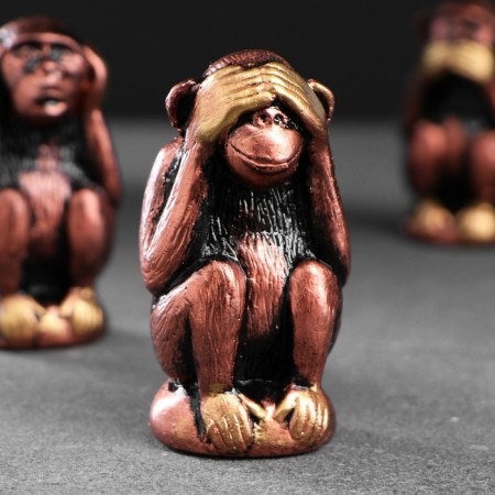 Figure "Three Wise Monkeys" Set for Bronze, 6.5x3cm-5