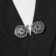 Cardigan clamp "Flowers", black-gray color in black silver