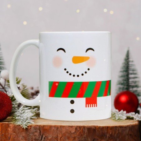 Ceramic "Snowman" mug, 320 ml, white color-2