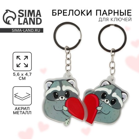 Key keychain 2 pcs "Raccoon"