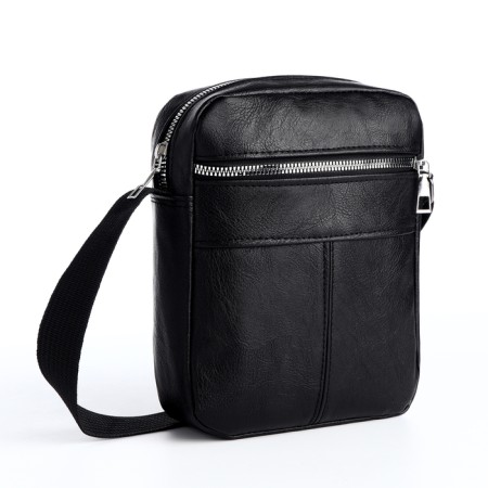 Male bag with lightning, black color