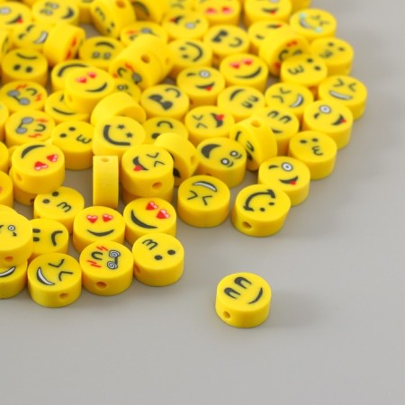 Beads Rubber Figure "Smiley" Mix, UP. 500 pcs.