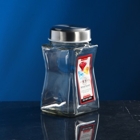 Bank for bulk products "Eiffel", glass, 1.2 l, Iran-1