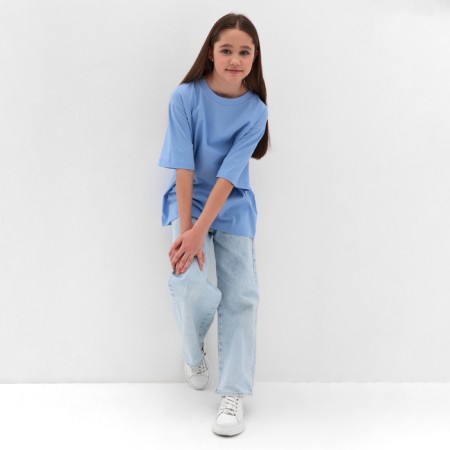 Children's Minaku T -shirt, Blue color, height 122 cm-4
