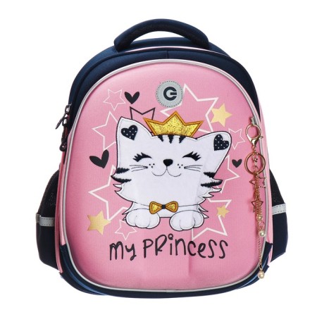 Frame, 36 x 28 x 20 cm, Grizzly, from Plyusha, + keychain, dark blue/pink-2