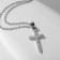 Piece "Shine" Cross in rhinestones, white color in silver, 39 cm