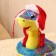Soft toy "Snake", in a hat ear, 15 cm, blue color