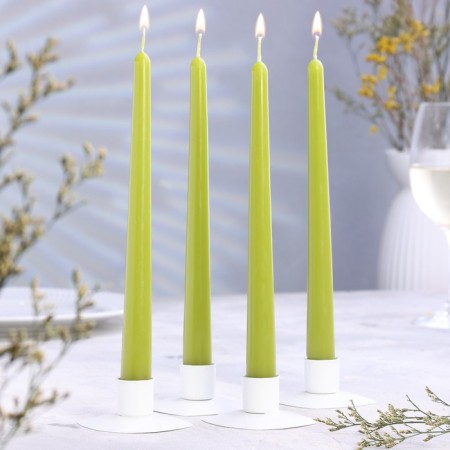 A set of antique candles, 2.3x 24.5 cm, 4 pieces olive