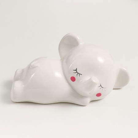 Piggy bank Ceramics "Sleeping White Elephant" 16x8x7.5 cm-4