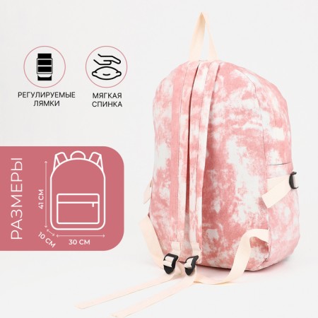 Young backpack from textiles on lightning, 3 pockets, pink color-1
