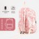 Young backpack from textiles on lightning, 3 pockets, pink color