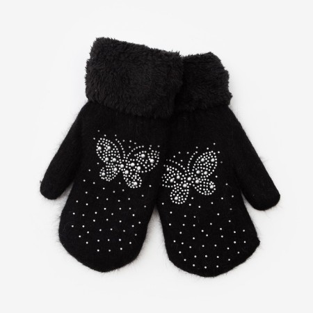 Mittens double for a girl, color mix, 8-10 years old-7