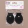 The loop is sewn for a bag, with a half -ring, pair, 8 × 4.5 cm, black/silver color