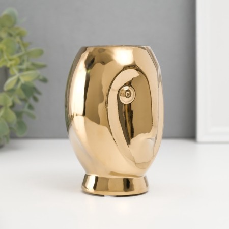 Ceramic Cumber for 1 candle "owl siphu" d = 3.5 gold 9x8.5x12.5 cm-3